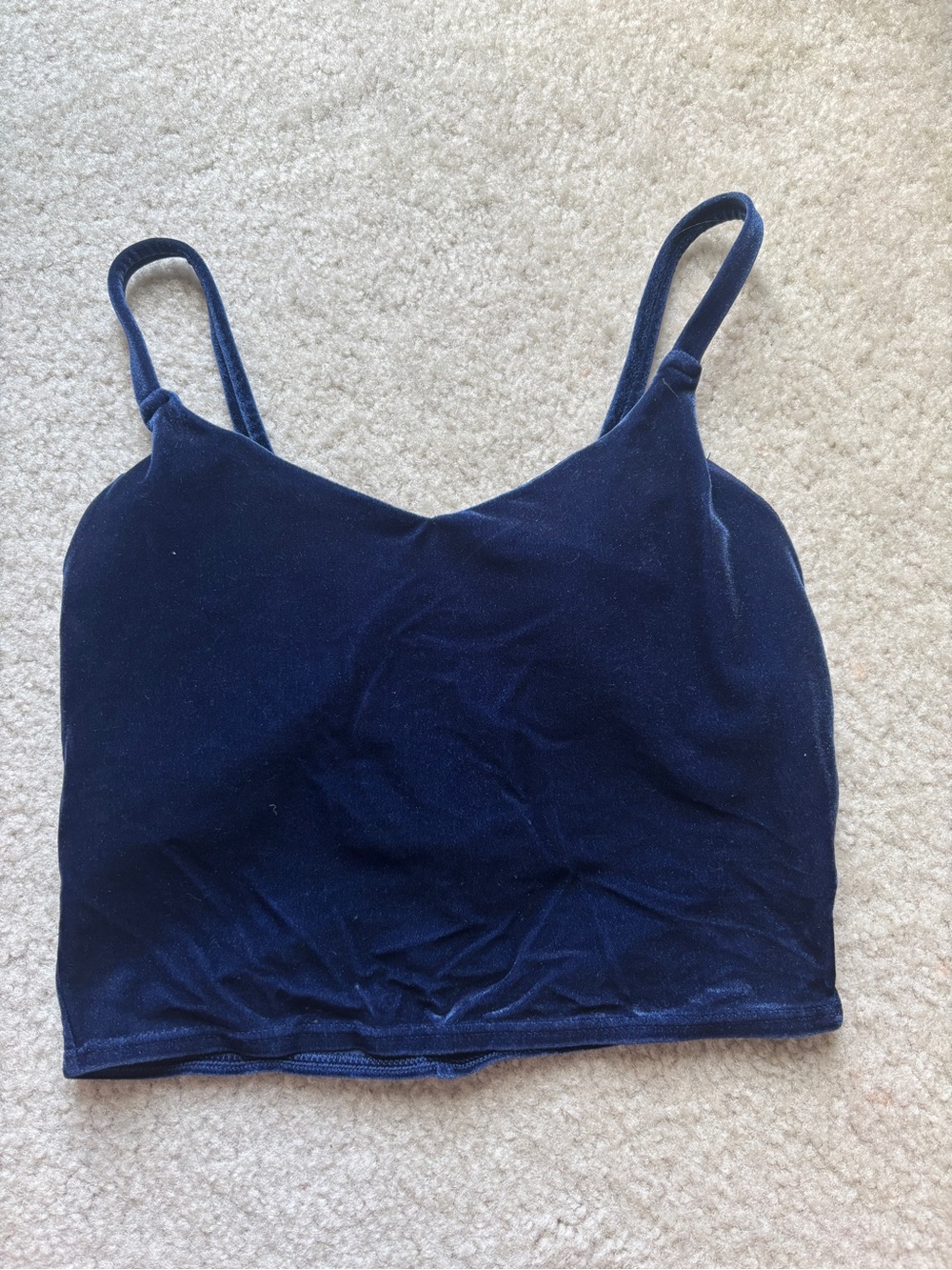 Athleta XS Velvet Navy Blue Crop Tank Top